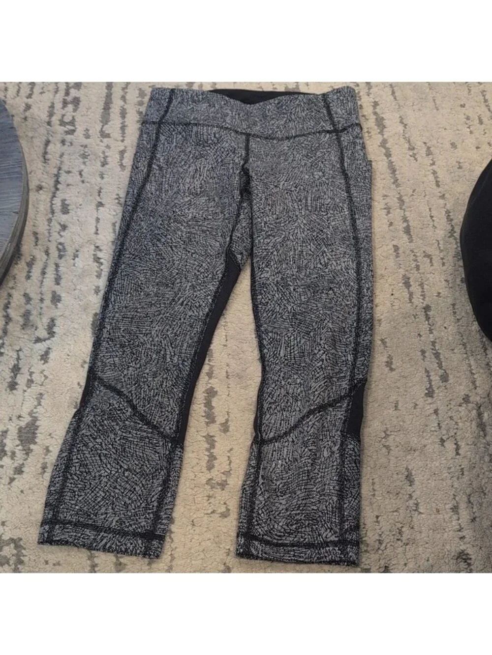 Lululemon Pace Rival Crop Line Up White Black / Black